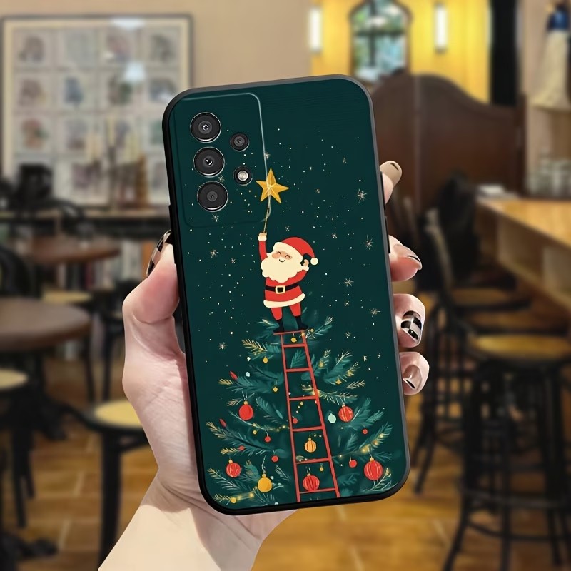 Samsung Galaxy S24 - เคสโทรศัพท์กันกระแทก ลายซานตาคลอสและต้นคริสต์มาส วัสดุ TPU ผิวสัมผัสแบบด้าน สำหรับ