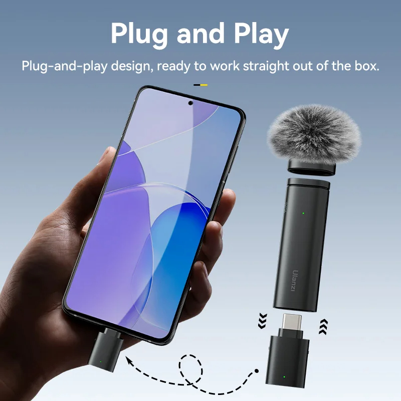 Android Tablet Gaming Accessories - Ulanzi VM-10 ไมโครโฟนไร้สายแบบพกพาการบันทึกวิดีโอเสียงมินิไมโครโฟนสําหรับ iPhone Android Live