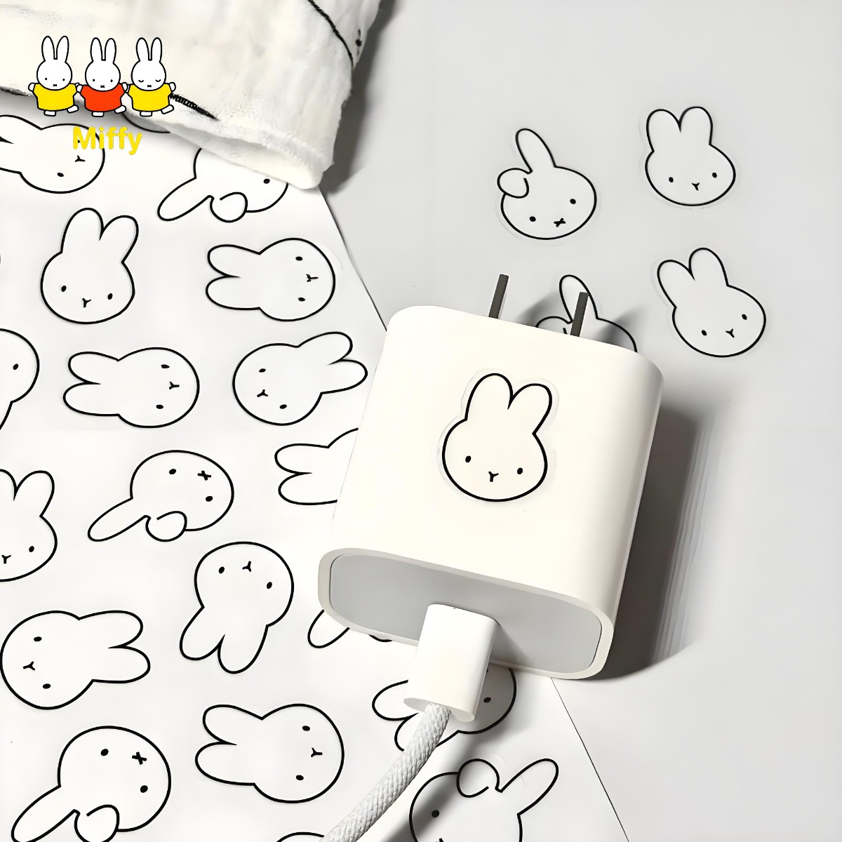 Tablet Cute Accessories - Kawaii อะนิเมะ Miffy กระต่ายถ้วยน้ําสติกเกอร์น่ารักการ์ตูนคอมพิวเตอร์สติกเกอร์ตกแต่ง DIY กันน้ําเคสโทรศัพท์สติกเกอร์