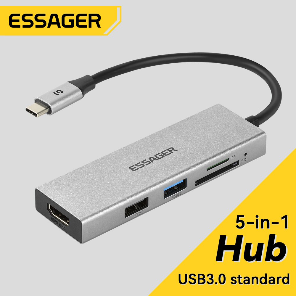 Essager 5 in 1 USB C HUB HDMI- - Usb Hub Type C บทวิจารณ์และราคา