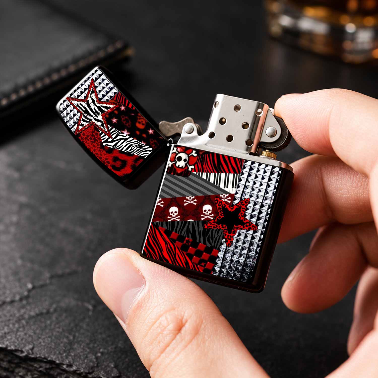 ไฟแช็กลายแพทช์เวิร์คสีแดงดำสุด - Zebra Tablet Accessories บทวิจารณ์และราคา